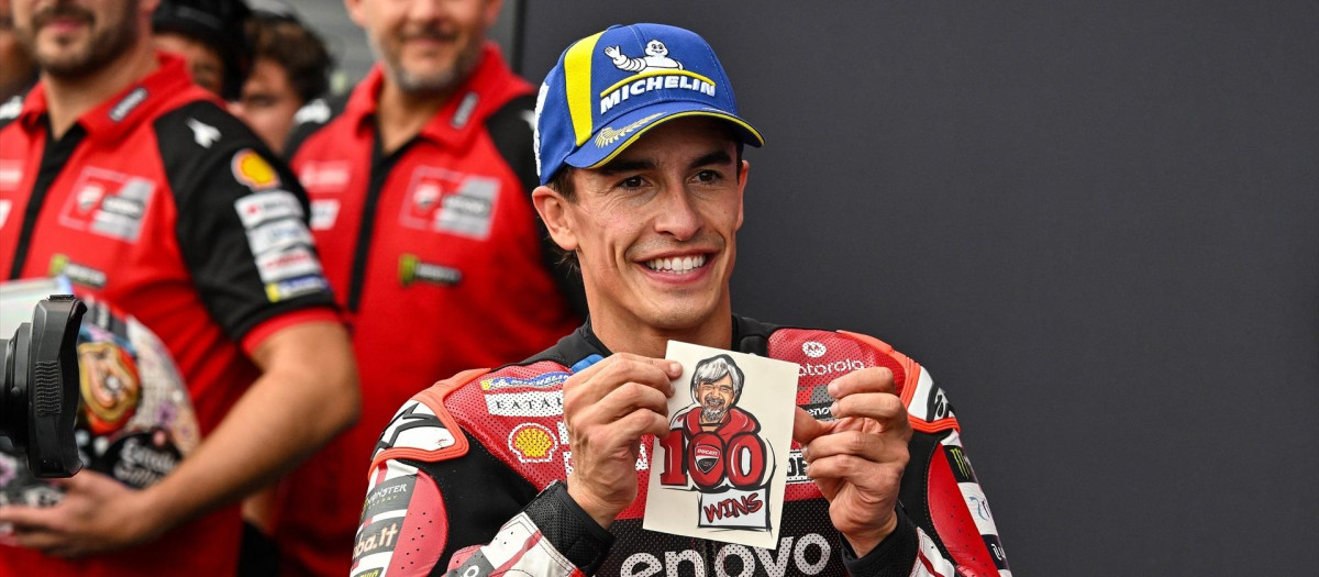 Marc Márquez celebra su victoria en el GP de Japón