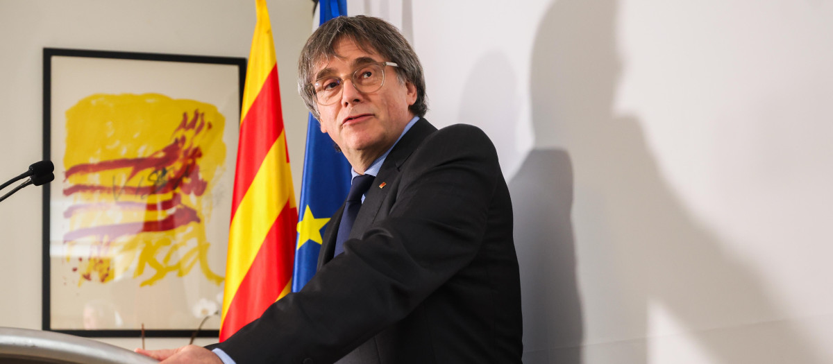 Carles Puigdemont, en una comparecencia para valorar la decisión del Constitucional