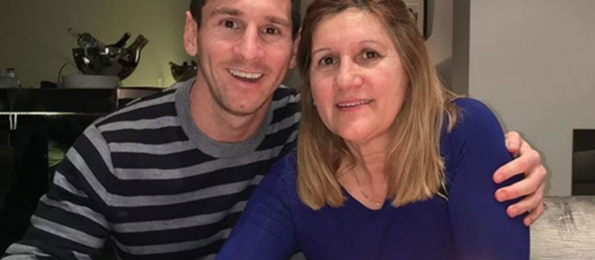 Leo Messi junto a su madre, Celia Cuccittini