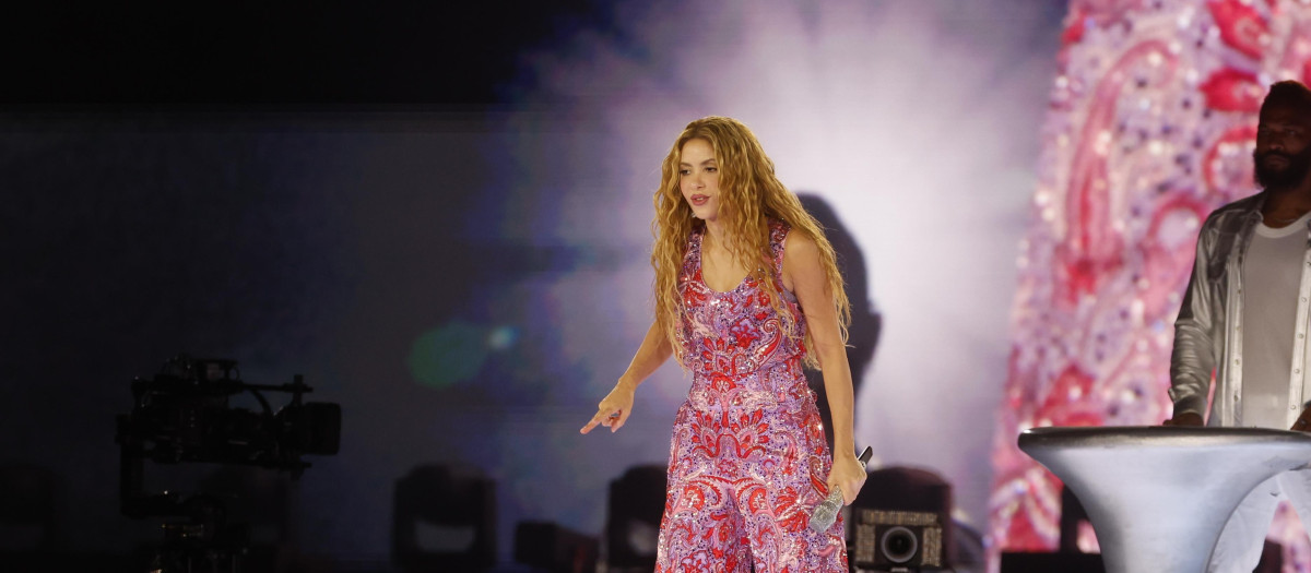 Shakira durante su concierto en Madrid del 18 de septiembre