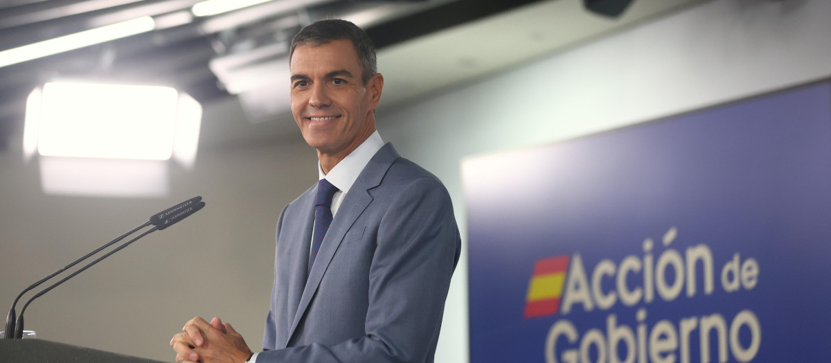 El presidente del Gobierno, durante su comparecencia del martes en la Moncloa