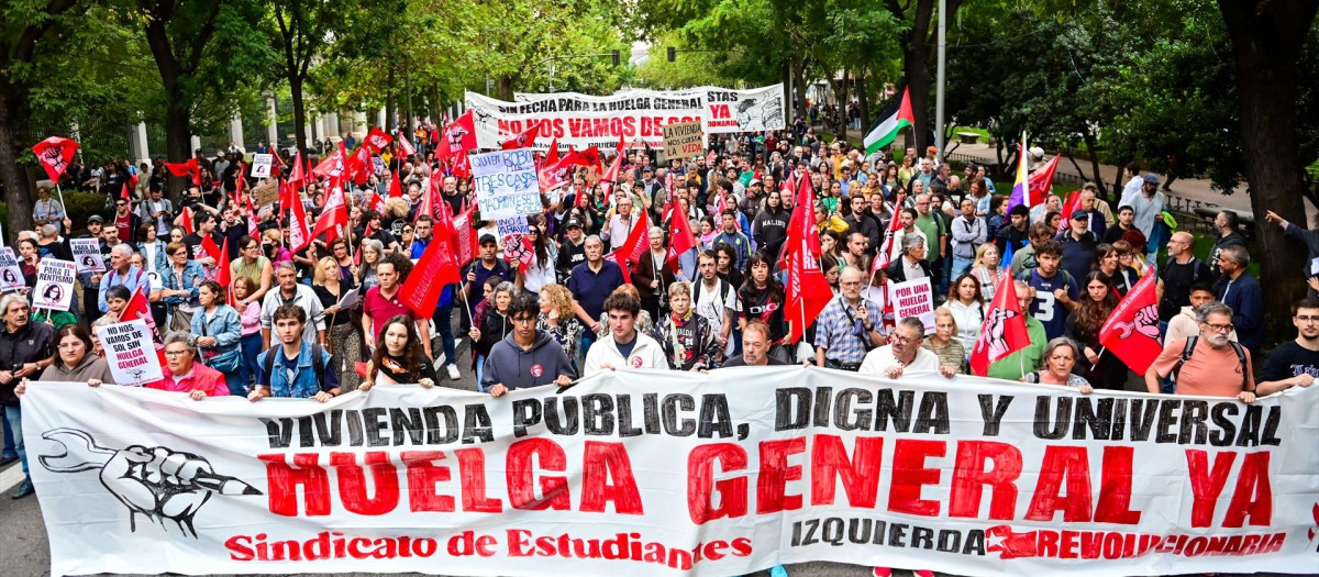 Manifestación del pasado fin de semana en Madrid por la vivienda que pedía también una huelga general