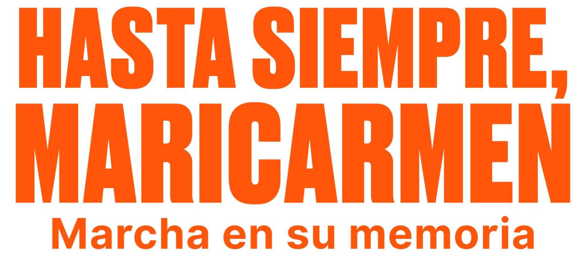 Cartel de la manifestación tras la muerte de Maricarmen