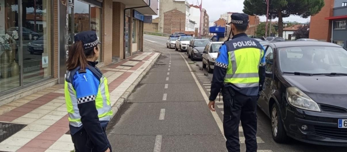 Agentes de la Policía Local de San Andrés del Rabanedo, en León