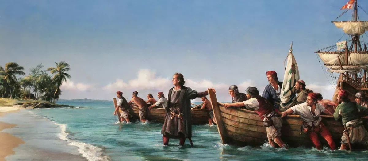 La primera playa (Descubrimiento de América) por Augusto Ferrer-Dalmau