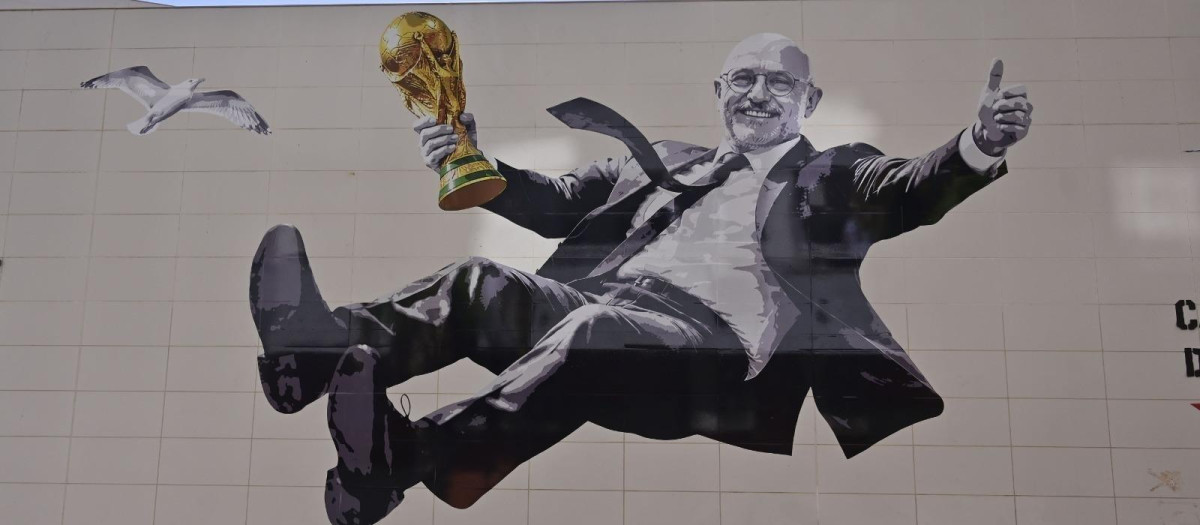 Imagen del mural en homenaje a la Selección Española en Valencia