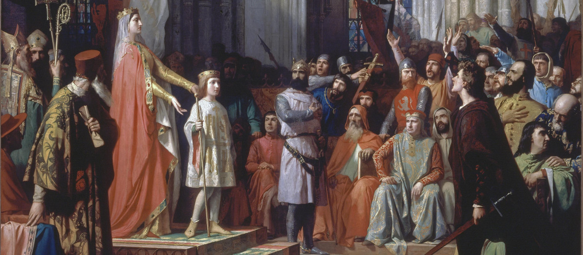 María de Molina presenta a su hijo Fernando IV en las Cortes de Valladolid de 1295