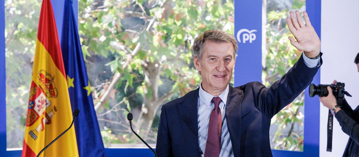El presidente del Partido Popular, Alberto Núñez Feijóo