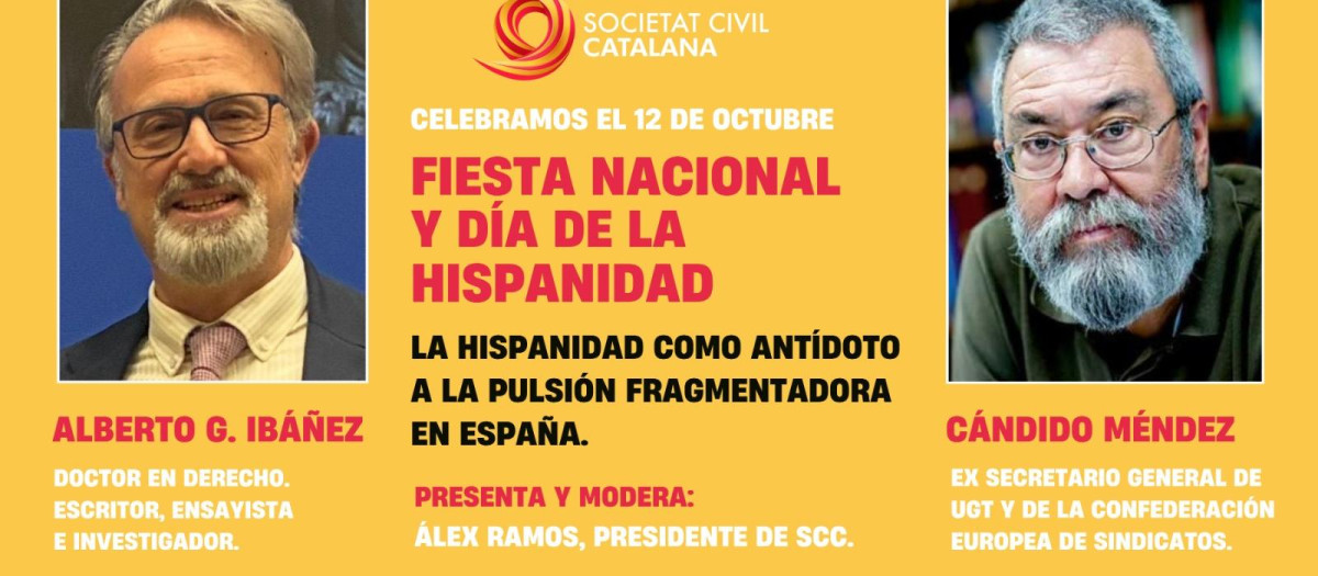 Cartel del coloquio organizado por Societat Civil Catalana