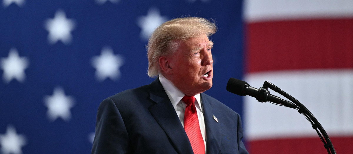 Donald Trump durante un acto de campaña