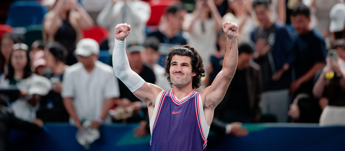 Carlos Alcaraz tras su victoria ante Juan Manuel Cerúndolo en su debut en Shangái