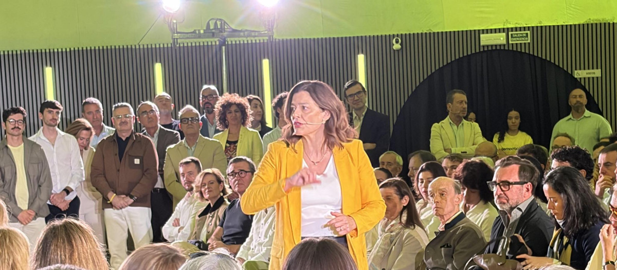 Miriam González, durante la presentación del partido Democracia21