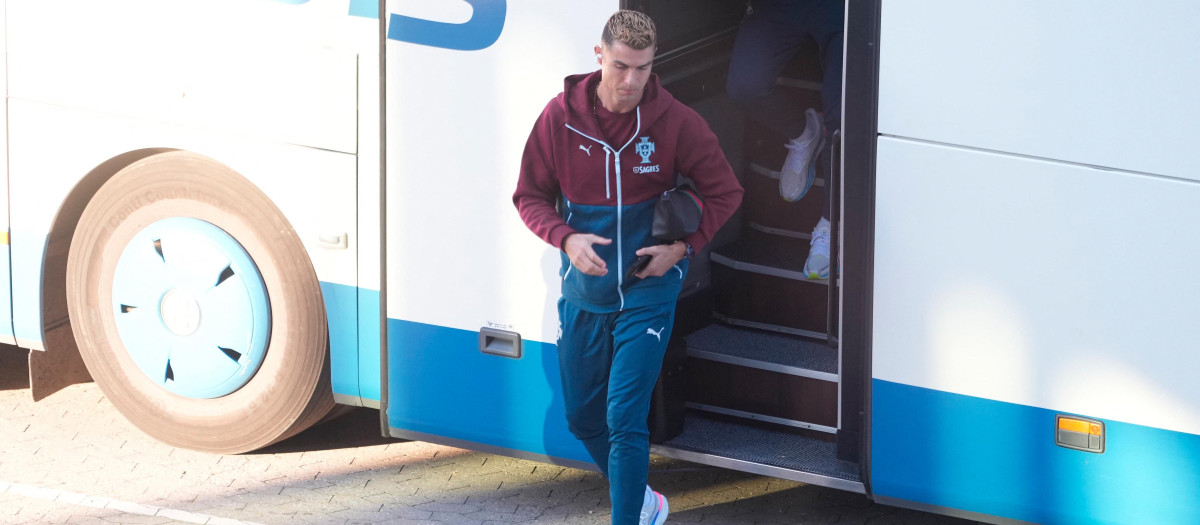 Cristiano Ronaldo, durante la concentración de Portugal