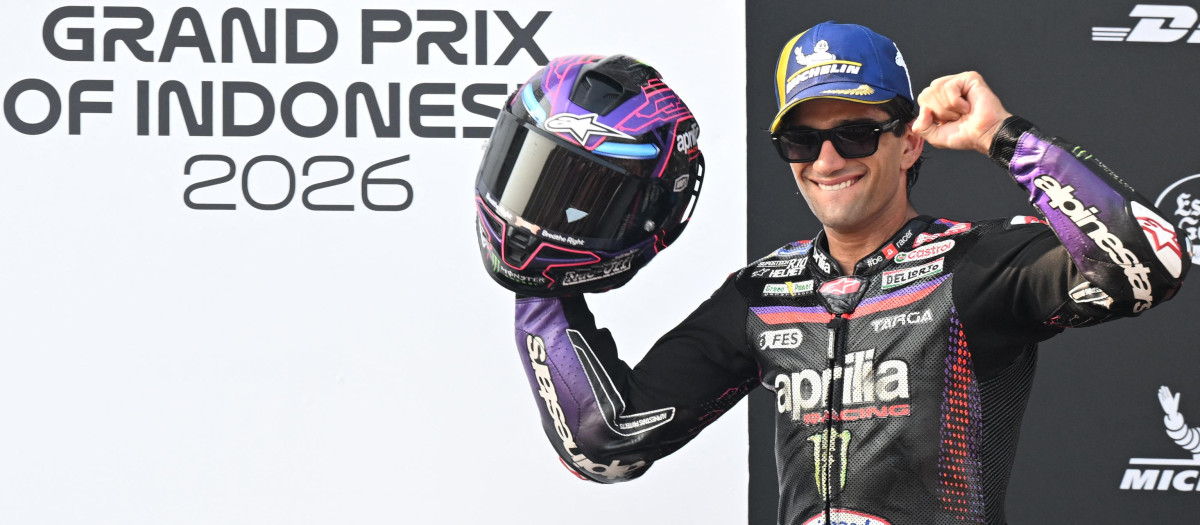 Jorge Martín celebra su tercera posición en la Gran Premio de Indonesia