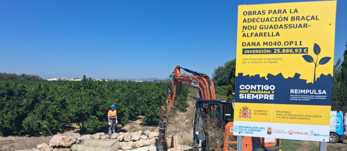Obras dana en Guadassuar (Valencia)