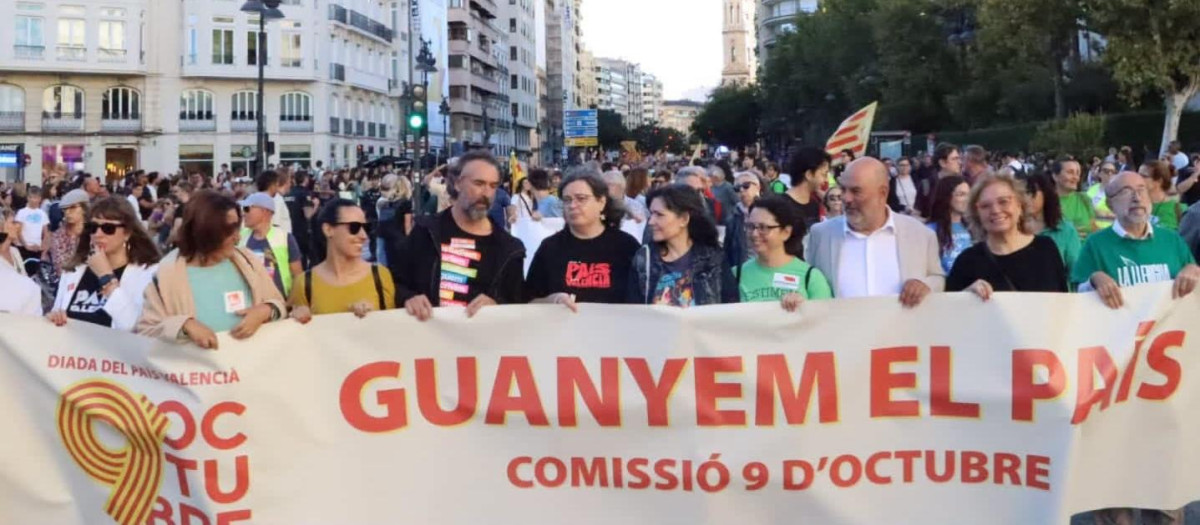 Imagen de la manifestación catalanista del 9 d'Octubre de 2026 en Valencia.