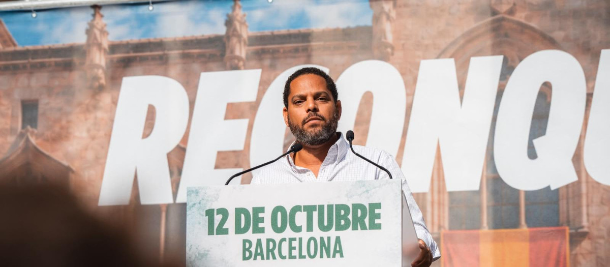 Ignacio Garriga en el acto "Reconquista" organizado por Vox en Barcelona