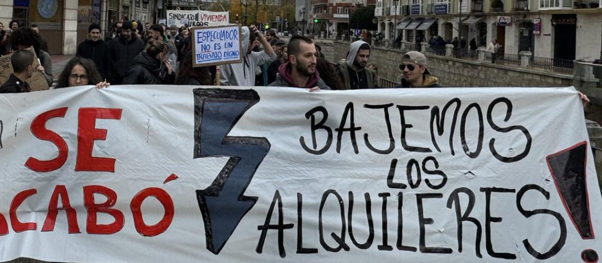 Una manifestación del Sindicato de Vivienda de Burgos