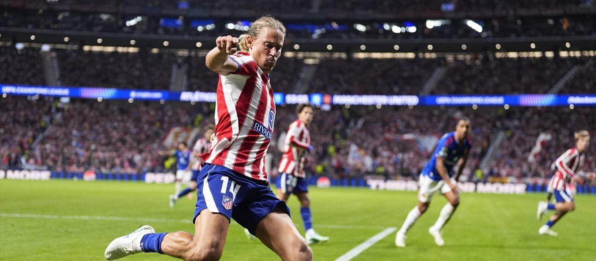 Marcos Llorente, durante el Atlético de Madrid - Manchester United