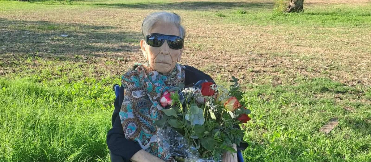 Imagen de Carmen Sierra Sánchez en su 107 cumpleaños.