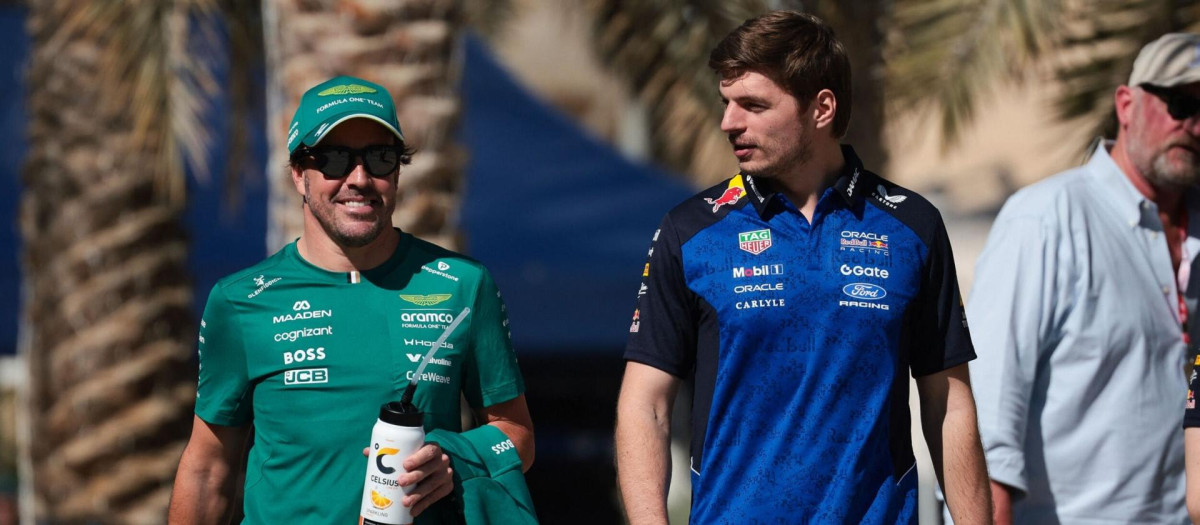 Fernando Alonso y Max Verstappen, en una imagen de archivo