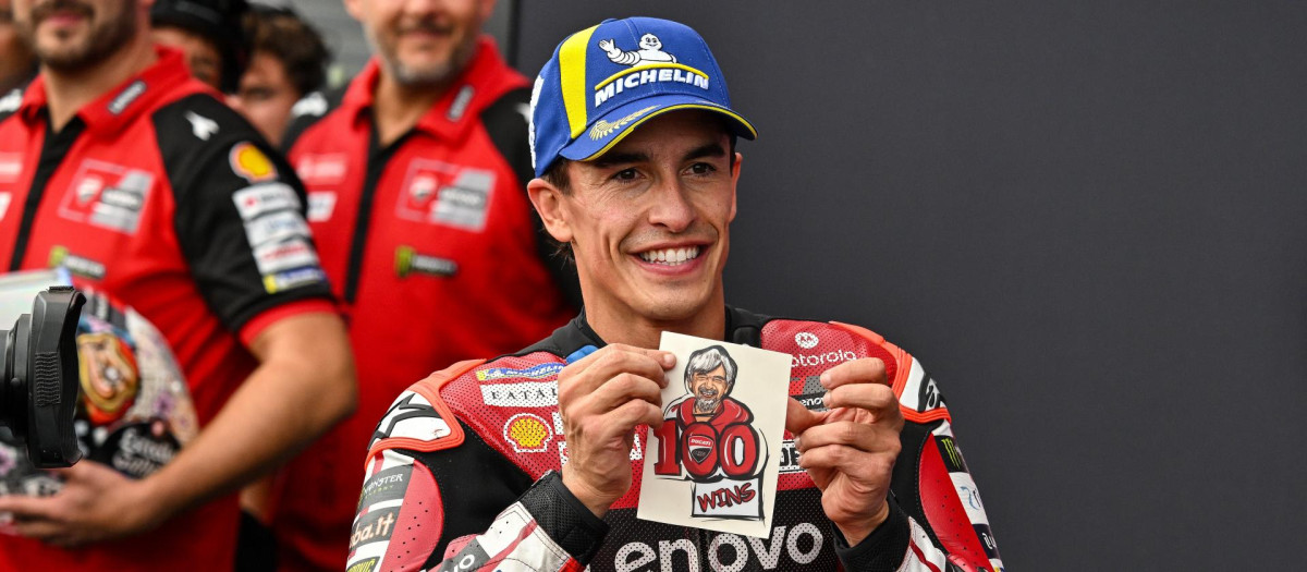 Marc Márquez celebra una victoria en MotoGP durante esta temporada