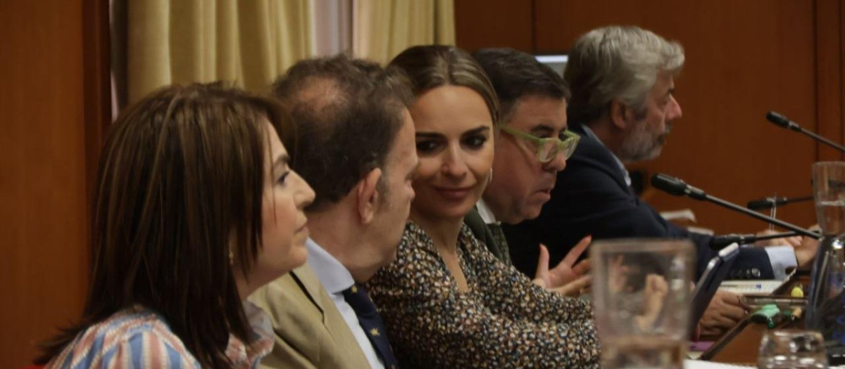 Miguel Ángel Torrico, a la derecha, el salón de Plenos