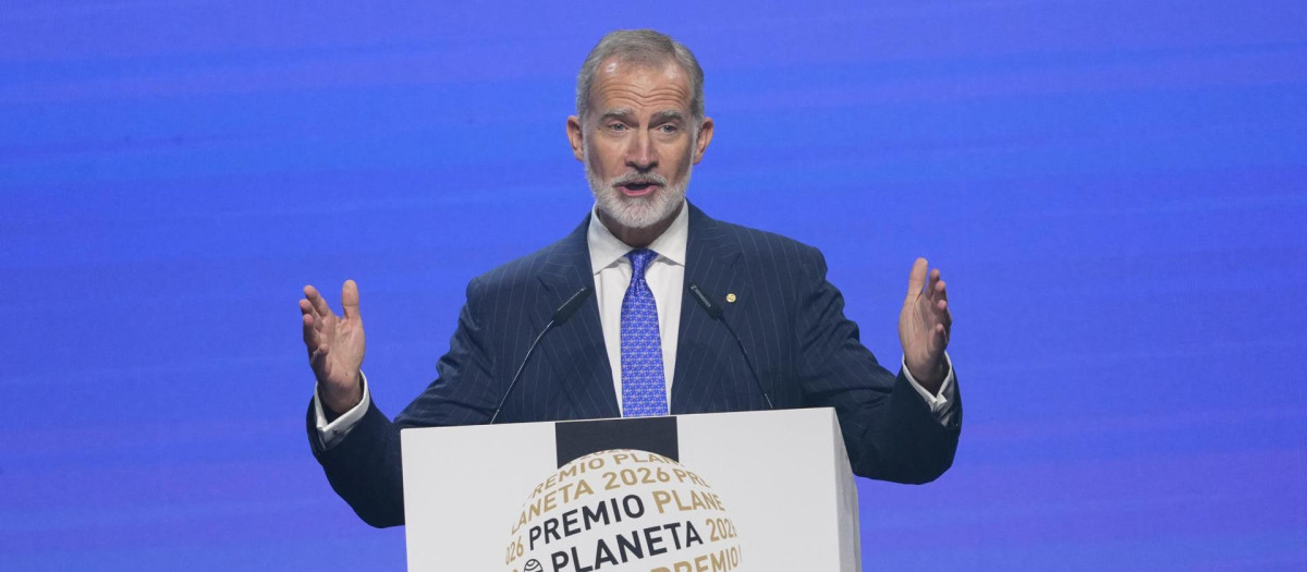 El Rey, en la entrega del premio Planeta, celebrada este jueves en Barcelona