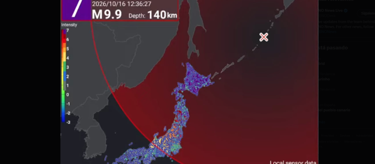 Alerta emitida en Japón