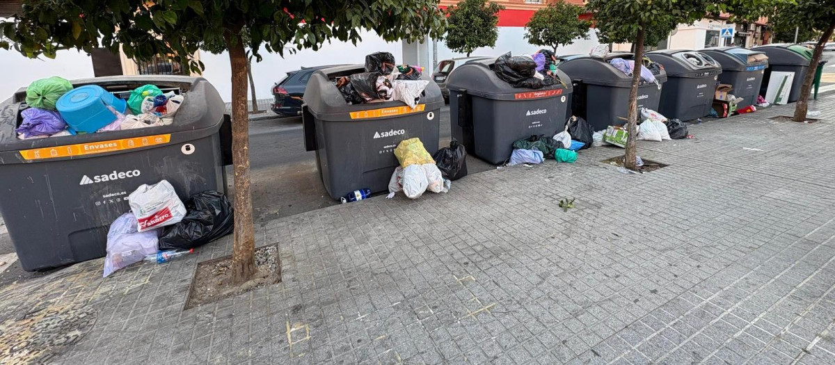 Contenedores en la calle Arcos de la Frontera (Córdoba)