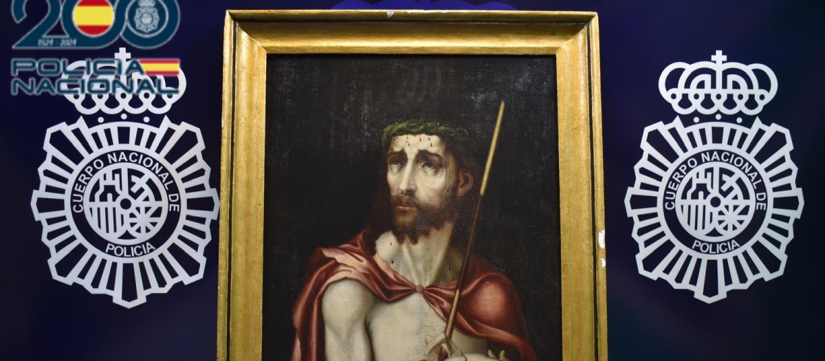 Cuadro del Ecce Homo recuperado por la Guardia Civil