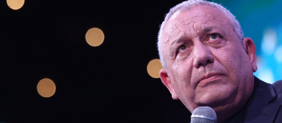 Jerusalem (Israel), 11/10/2026.- Gadi Eisenkot leader of Yashar party speaks during the National Youth Conference in Jerusalem, Israel, 11 October 2026. Israel will hold elections on 27 October 2026. (Elecciones, Jerusalén) EFE/EPA/ABIR SULTAN