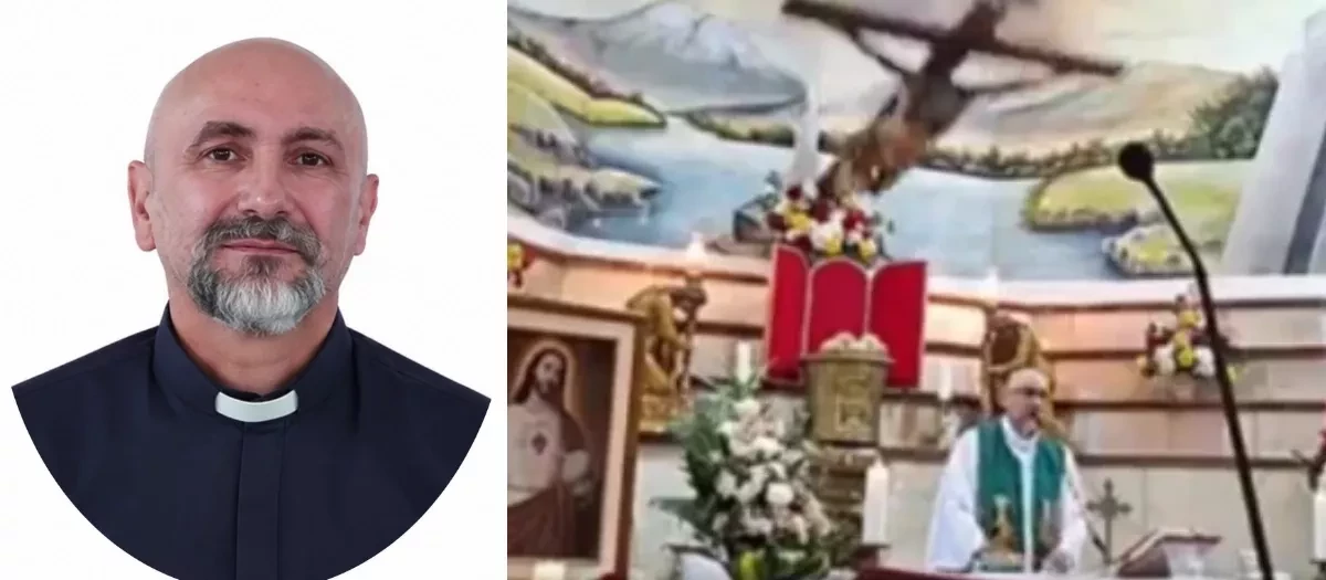 El sacerdote Patricio Sánchez Molinari, instantes antes de su muerte