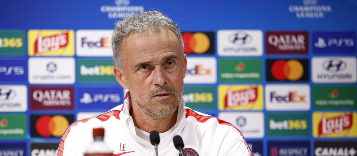 Luis Enrique, durante la rueda de prensa previa al PSG - Barcelona de Champions