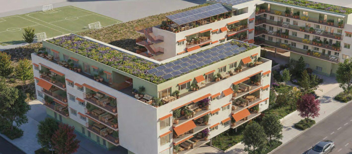 Recreación exterior viviendas cohousing