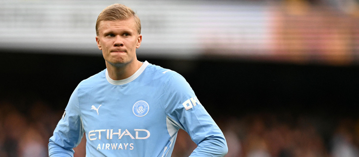 Erling Haaland, en un partido con el Manchester City