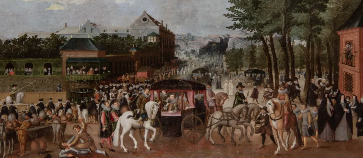 Anónimo, Torneo y festejo en el Prado de San Jerónimo (detalle), circa 1615, Museo del Castillo de Hochosterwitz