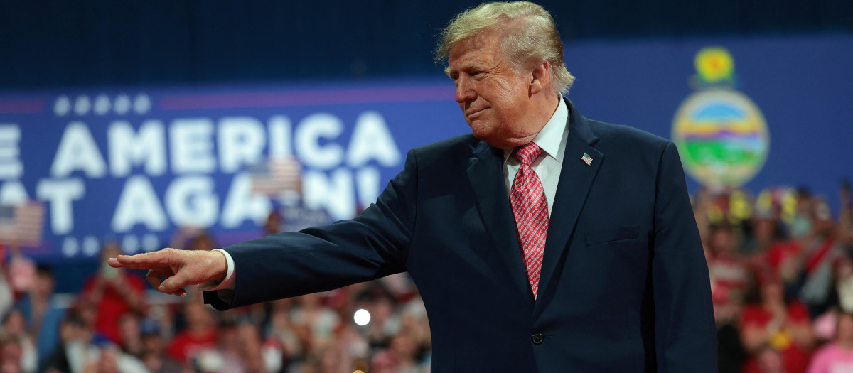 Donald Trump, presidente de los Estados Unidos, en un acto de campaña en Kansas