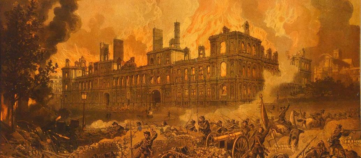 Incendio en el Ayuntamiento de París, 24 de mayo durante la Comuna de de París de 1871