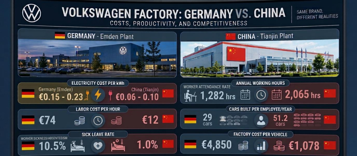 La diferencias de costes entre Alemania y China es brutal