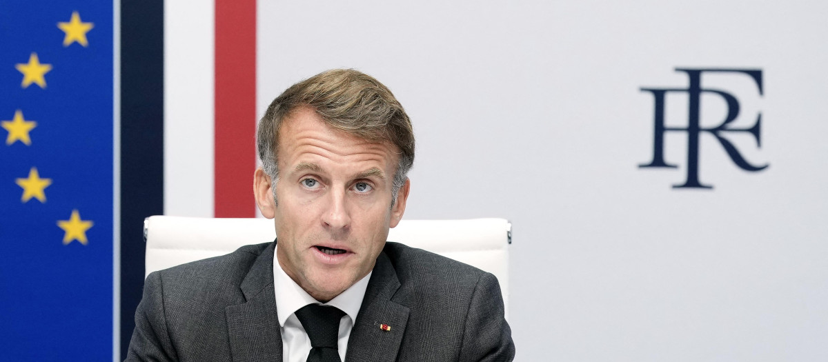 El presidente de Francia, Emmanuel Macron, en el Palacio del Elíseo en París