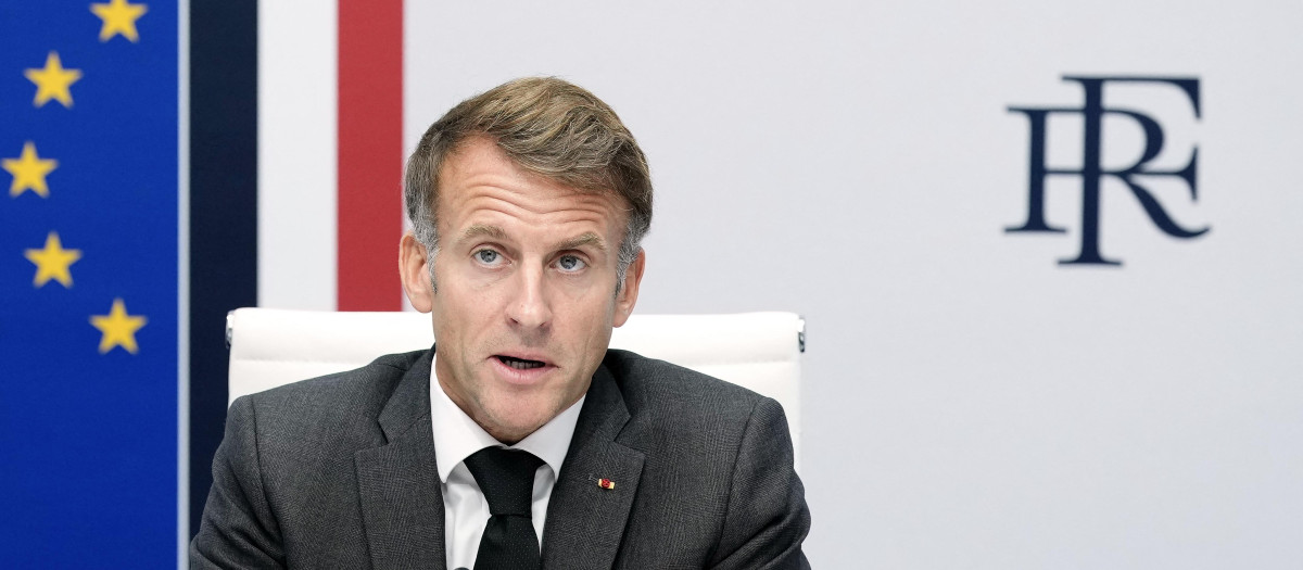 El presidente de Francia, Emmanuel Macron, en el Palacio del Elíseo en París