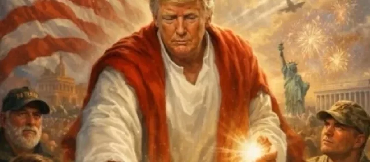 Imagen usada por Trump en la que se representaba como Dios