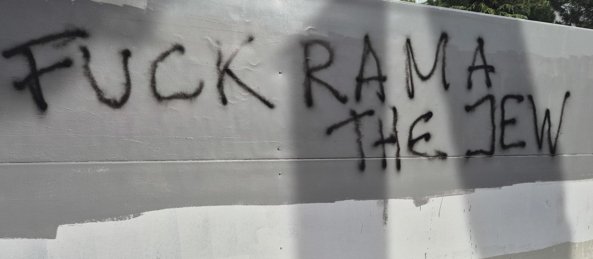 Pintada contra el presidente de Albania