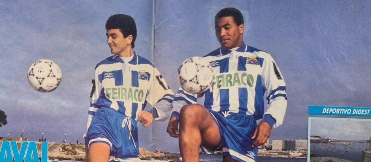 Bébeto y Mauro Silva en el reportaje de diciembre de 1992 en la revista Onze Mondial