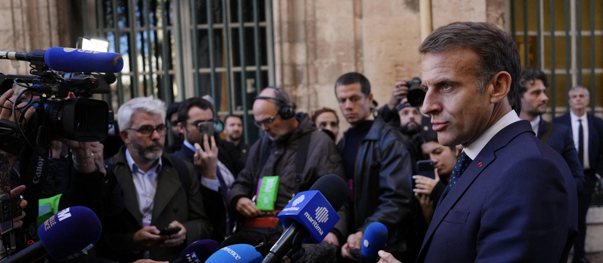El presidente de Francia, Emmanuel Macron, en Marsella, al sur de Francia