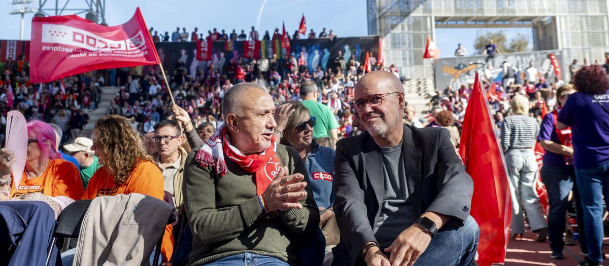 Los secretarios generales de CCOO y UGT, Unai Sordo y Pepe Álvarez.
