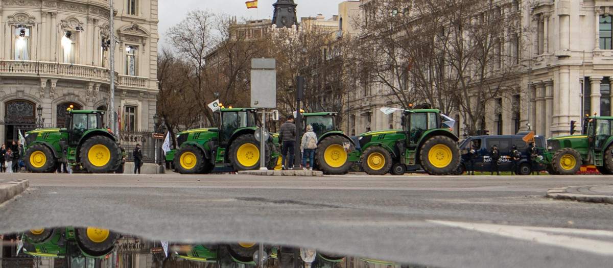 Manifestación de agricultores en Madrid, en febrero de 2026