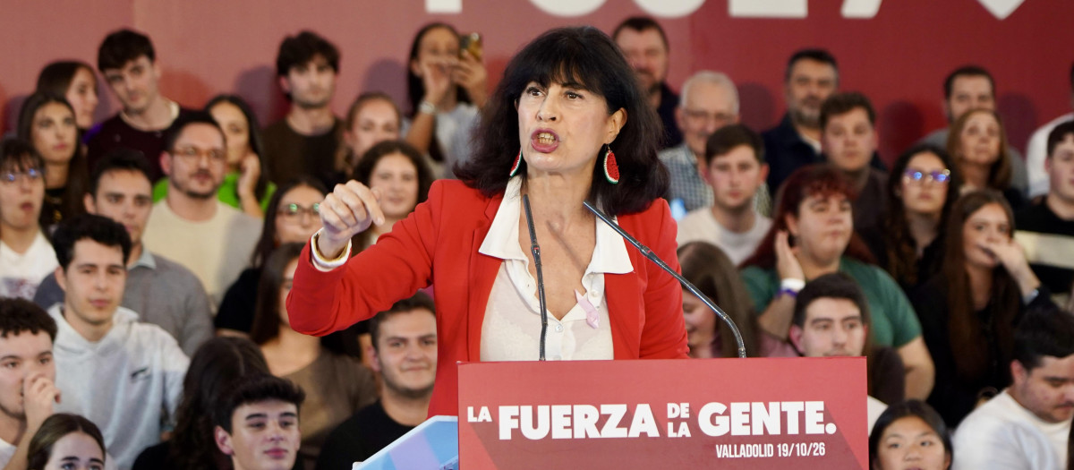 La ministra de Igualdad, Ana Redondo, la semana pasada, en un mitin del PSOE en Valladolid