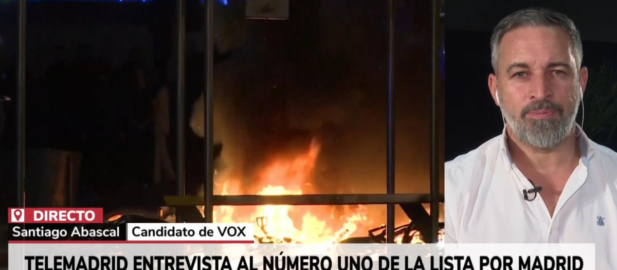 Santiago Abascal durante su entrevista a Telemadrid